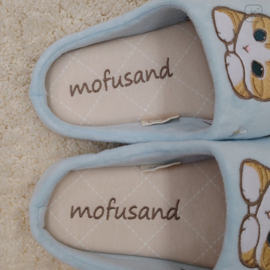 Japan Mofusand Room Slippers - Cat / Blue - 4