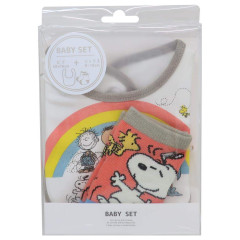 Japan Peanuts Bib & Socks Set - Snoopy / Kids Peace