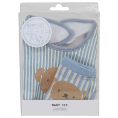 Japan Miffy Bib & Socks Set - Boris Bear / Blue