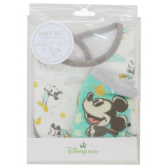 Japan Disney Bib & Socks Set - Mickey Mouse / Good Night