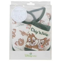 Japan Disney Bib & Socks Set - Chip & Dale / Good Night