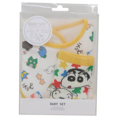 Japan Crayon Shin-chan Bib & Socks Set - White & Yellow