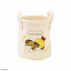 Japan Mofusand Mini Round Basket - Cat / Fried Shrimp