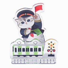 Japan Mofusand Mofumofu Station Layer Acrylic Stand - Cat / Station Stuff Nyan