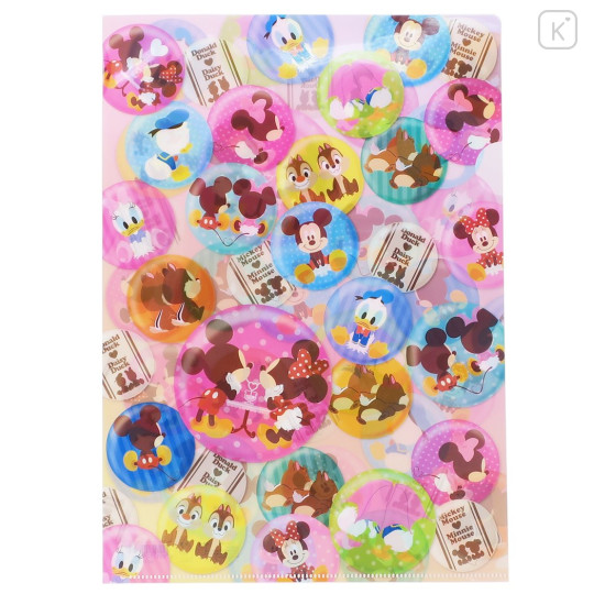 Japan Disney A4 Clear File Holder - Mickey Mouse & Friends : Candy Ball - 1