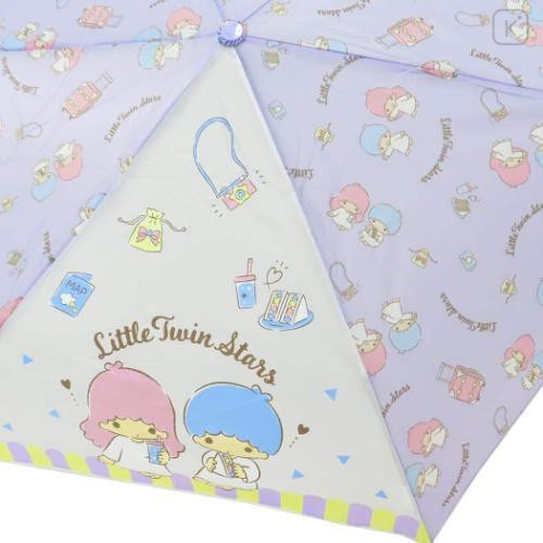 Japan Sanrio Folding Umbrella - Little Twin Stars / Picnic - 4