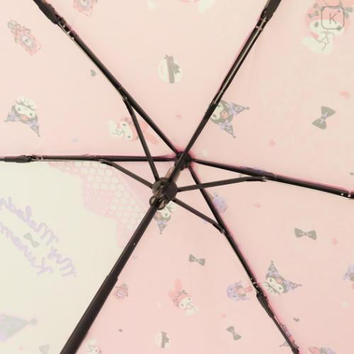 Japan Sanrio Folding Umbrella - My Melody & Kuromi / Beauty Pink - 5