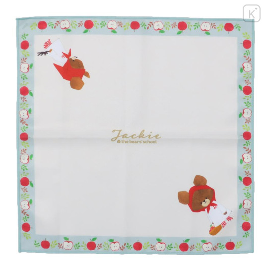 Japan The Bears School Bento Lunch Cloth - Jackie / White & Green - 1