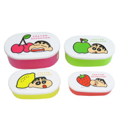 Japan Crayon Shin-chan Nesting Food Storage Container 4pcs Set - Colorful Fruits