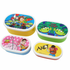 Japan Disney Nesting Food Storage Container 4pcs Set - Toy Story