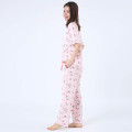 Japan Sanrio Short Sleeve Shirt Pajamas (M) - Hello Kitty / Baby Pink - 2