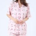 Japan Sanrio Short Sleeve Shirt Pajamas (M) - Hello Kitty / Baby Pink - 5