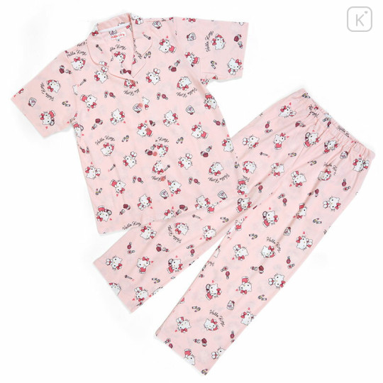 Japan Sanrio Short Sleeve Shirt Pajamas (L) - Hello Kitty - 1