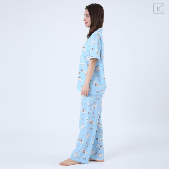 Japan Sanrio Short Sleeve Shirt Pajamas (M) - Cinnamoroll / Turquoise - 2