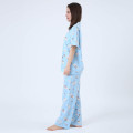 Japan Sanrio Short Sleeve Shirt Pajamas (M) - Cinnamoroll / Turquoise - 2