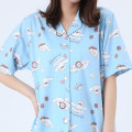 Japan Sanrio Short Sleeve Shirt Pajamas (M) - Cinnamoroll / Turquoise - 5