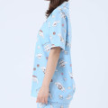 Japan Sanrio Short Sleeve Shirt Pajamas (M) - Cinnamoroll / Turquoise - 6