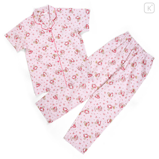 Japan Sanrio Short Sleeve Shirt Pajamas (M) - Marron Cream - 1