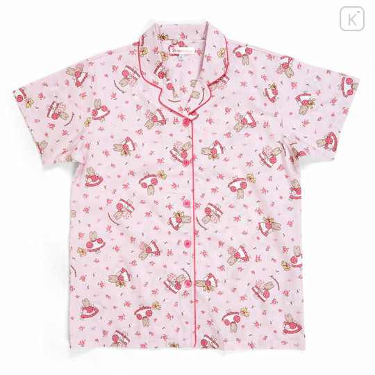 Japan Sanrio Short Sleeve Shirt Pajamas (M) - Marron Cream - 2