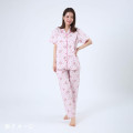 Japan Sanrio Short Sleeve Shirt Pajamas (M) - Marron Cream - 5