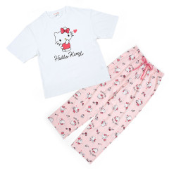 Japan Sanrio Short Sleeve Setup Shirt Pajamas (M) - Hello Kitty