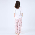 Japan Sanrio Short Sleeve T-shirt Pajamas (M) - Hello Kitty / White & Baby Pink - 3