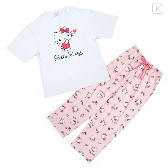 Japan Sanrio Short Sleeve Setup Shirt Pajamas (L) - Hello Kitty - 1