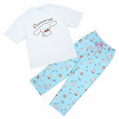Japan Sanrio Short Sleeve Setup Shirt Pajamas (M) - Cinnamoroll