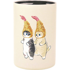 Japan Mofusand Insulated Stainless Steel Tumbler & Can holder - Cat / Fried Shrimp
