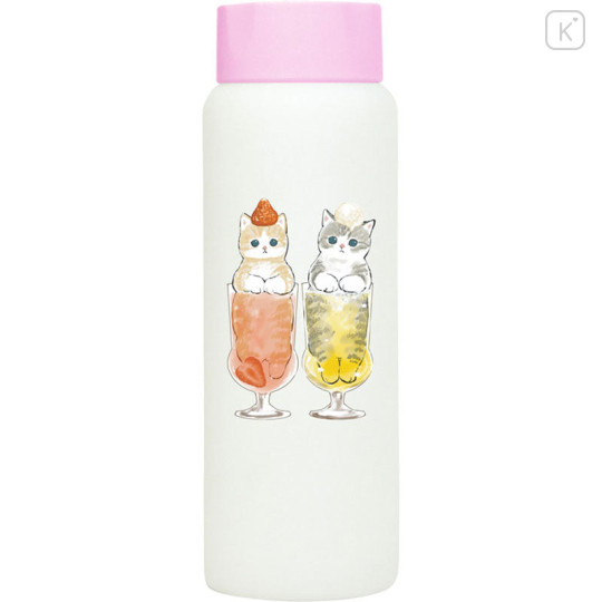 Japan Mofusand Mini Stainless Steel Water Bottle 200ml - Cat / Parfait - 1