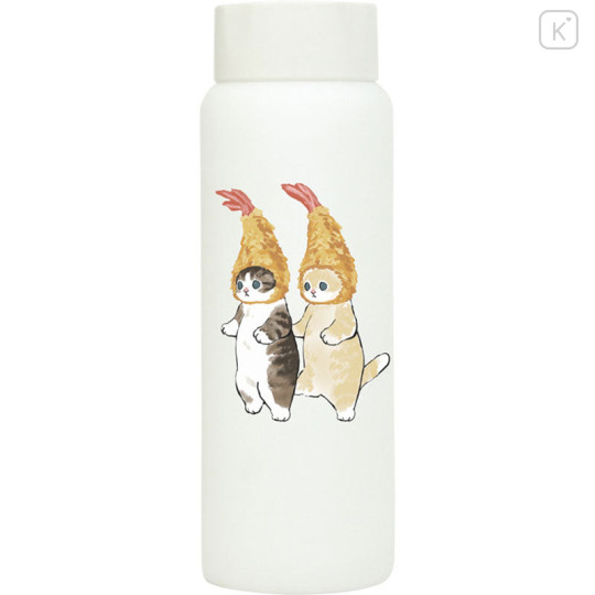 Japan Mofusand Mini Stainless Steel Water Bottle 200ml - Cat / Fried Shrimp - 1