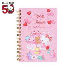 Japan Sanrio A6 Ring Notebook - Hello Kitty 50th Anniversary