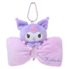 Japan Sanrio Mascot Holder - Kuromi / Fluffy Ribbon