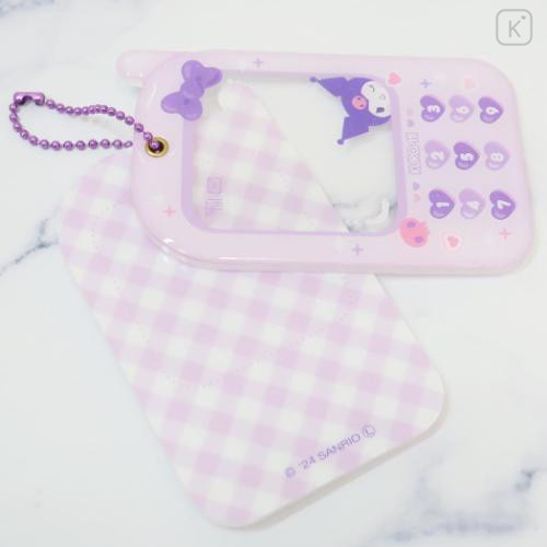 Japan Sanrio Photo Holder Keychain Cell Phone Style - Kuromi / Enjoy Idol - 3