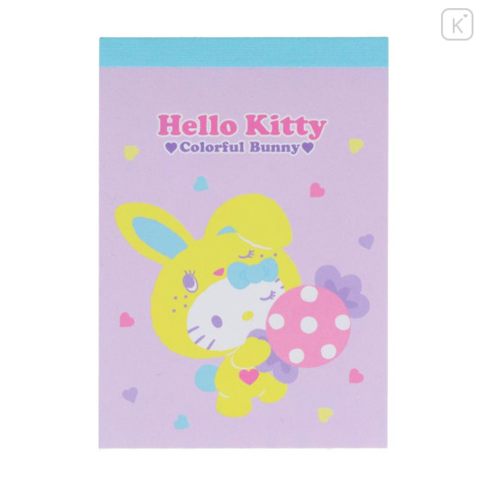 Japan Sanrio Mini Notepad - Bunny / Hello Kitty 50th Anniversary - 1