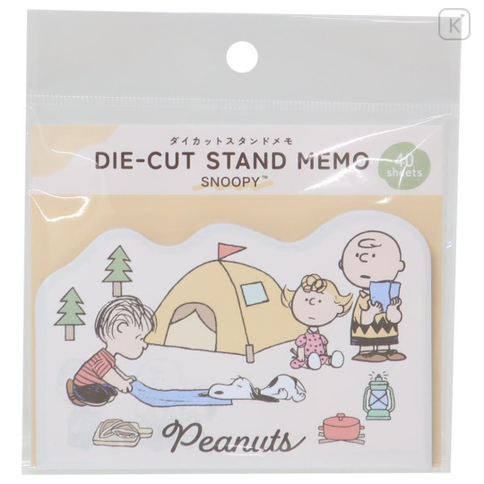 Japan Peanuts Memo Pad Stand - Snoopy / Kids Camping - 1