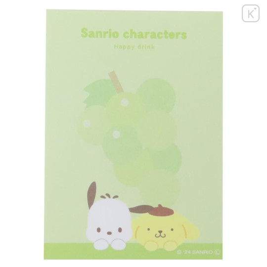 Japan Sanrio Mini Notepad - Pochacco & Pompompurin / Grape Juice - 3