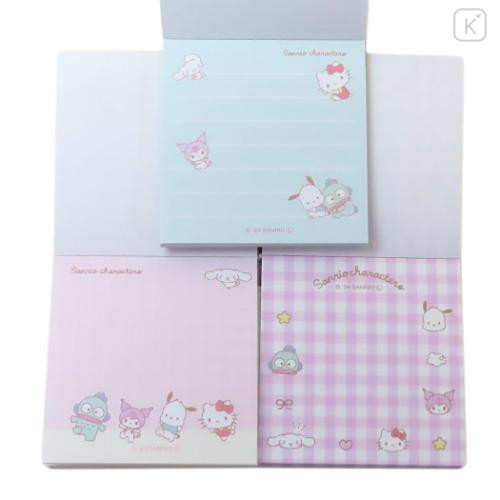 Japan Sanrio Mini Notepad 3pcs Set - Characters / Talk About Fun Things - 4