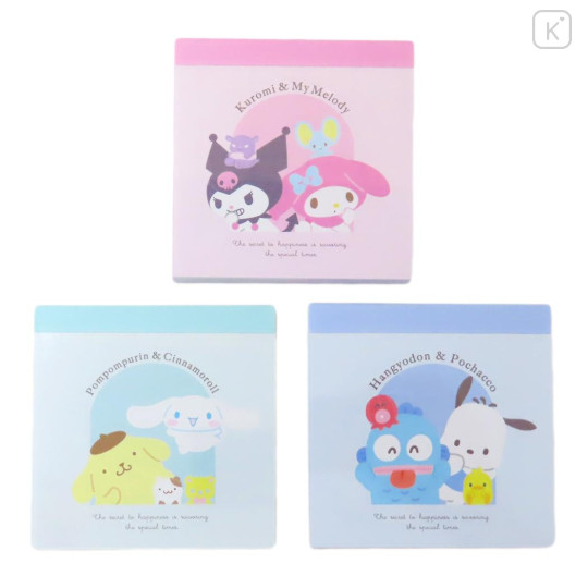 Japan Sanrio Mini Notepad 3pcs Set - Characters / Happy With Friends - 1