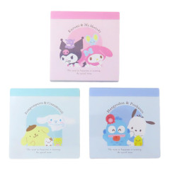 Japan Sanrio Mini Notepad 3pcs Set - Characters / Happy With Friends