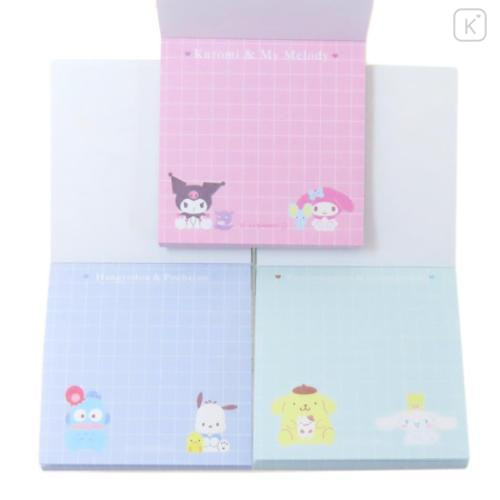 Japan Sanrio Mini Notepad 3pcs Set - Characters / Happy With Friends - 4