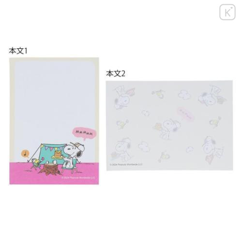 Japan Peanuts Mini Notepad - Snoopy & Woodstock / Camping - 4