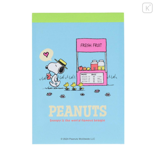 Japan Peanuts Mini Notepad - Snoopy & Woodstock / Fresh Fruit - 1