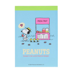 Japan Peanuts Mini Notepad - Snoopy & Woodstock / Fresh Fruit