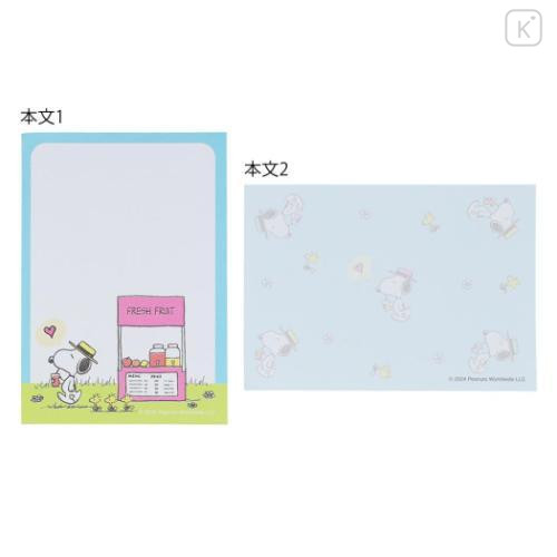 Japan Peanuts Mini Notepad - Snoopy & Woodstock / Fresh Fruit - 4