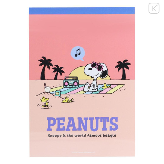 Japan Peanuts A6 Notepad - Snoopy & Woodstock / Beach Dawn - 1