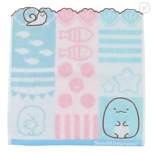 Japan San-X Jacquard Hand Towel Handkerchief - Sumikko Gurashi / Tokage - 1