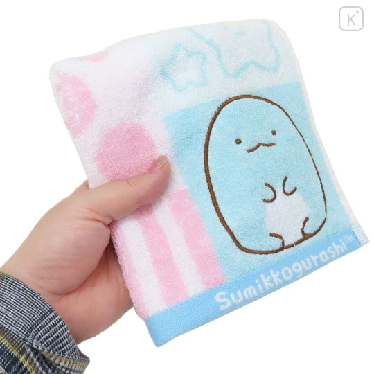 Japan San-X Jacquard Hand Towel Handkerchief - Sumikko Gurashi / Tokage - 3