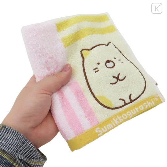 Japan San-X Jacquard Hand Towel Handkerchief - Sumikko Gurashi / Neko & Zassou - 3