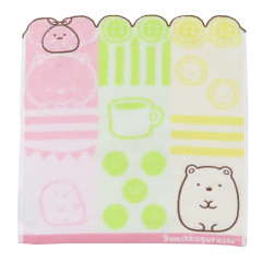 Japan San-X Jacquard Hand Towel Handkerchief - Sumikko Gurashi / Shirokuma Tea Time